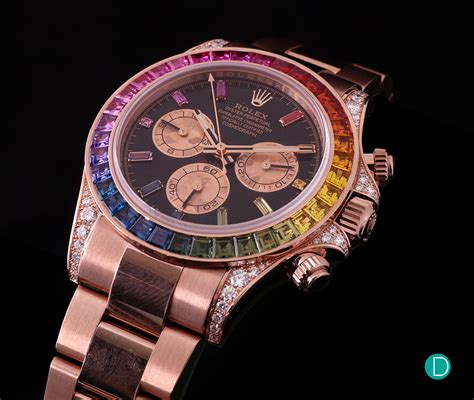 rolex daytona rosegold rainbow replica|rolex daytona rainbow bezel.